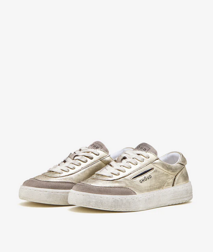 Lido Low in Gold Laminated Leather - GHOUD VENICE 