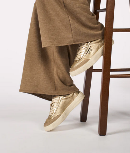 Lido Low in Gold Laminated Leather - GHOUD VENICE 