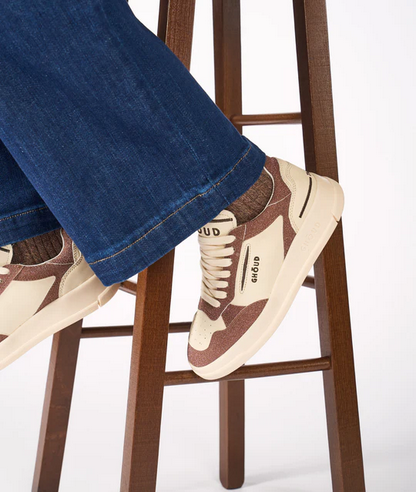 Tweener Brushed Low Leather Glitter Brick/Cream - GHOUD VENICE 