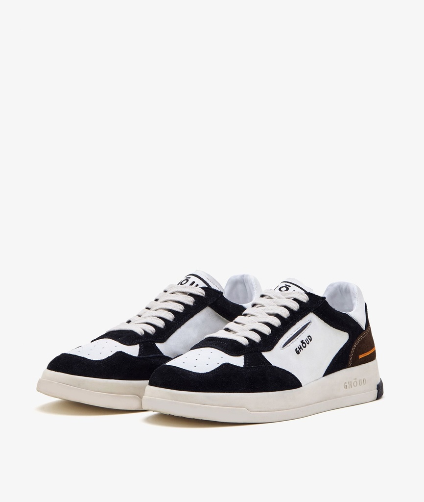 Tweener Low Man - Leather/Suede White/Black - GHOUD VENICE 