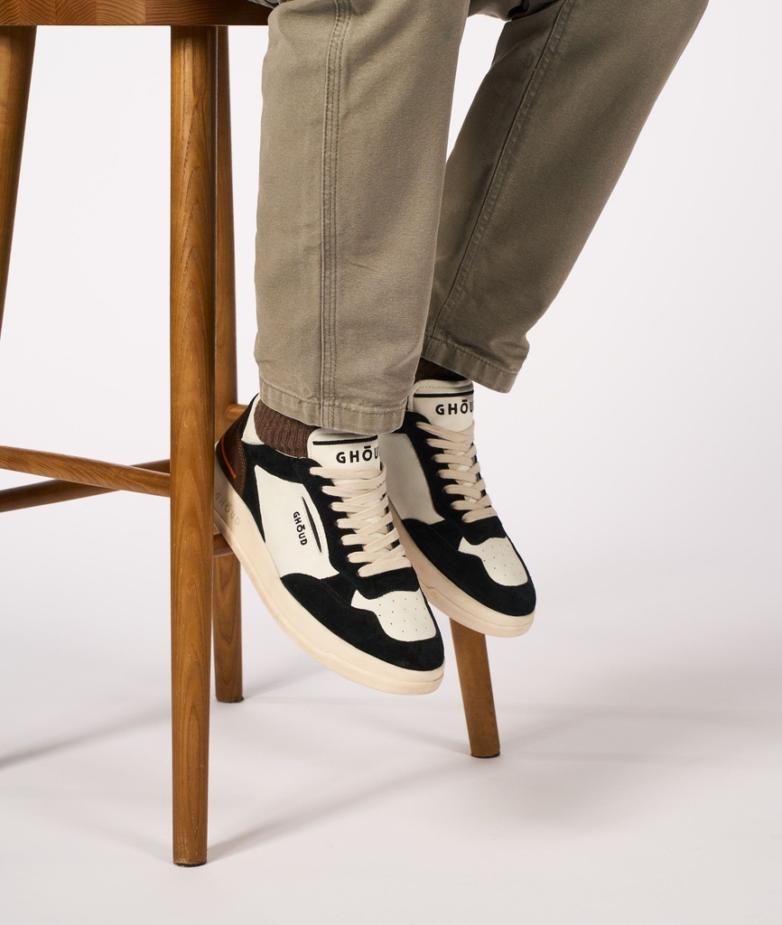 Tweener Low Man - Leather/Suede White/Black - GHOUD VENICE 