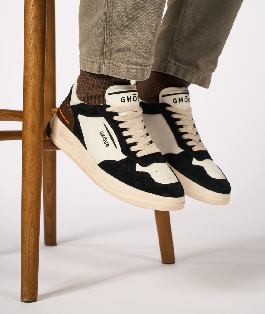 Tweener Low Man - Leather/Suede White/Black - GHOUD VENICE 