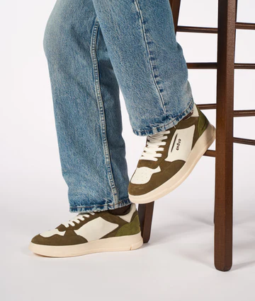 Tweener Low Man - Leather/Suede White/Military - GHOUD VENICE  