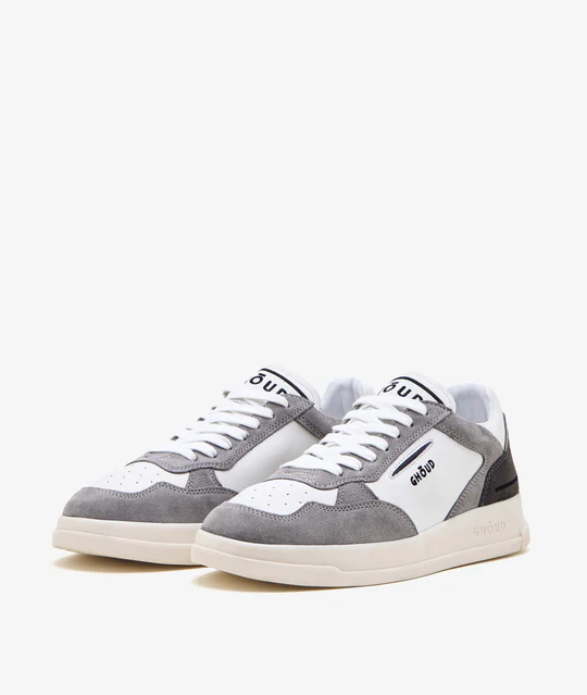 Tweener Low Man - Leather/Suede White/Grey - GHOUD VENICE