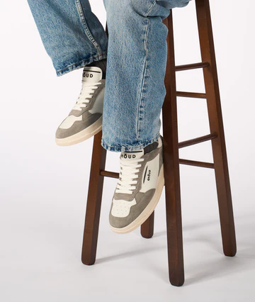 Tweener Low Man - Leather/Suede White/Grey - GHOUD VENICE