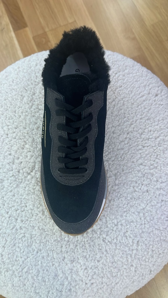 Rush Multi Starlight Suede/Glitter/Fur Black/Bronze  - GHOUD VENICE