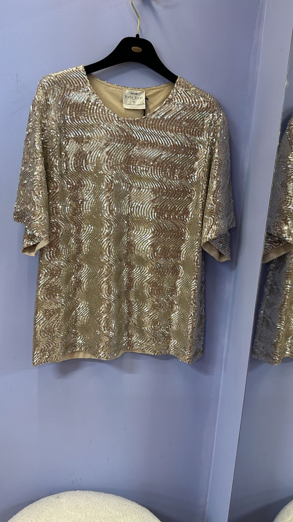"la danza del mare" sequins t-shirt - FORTE FORTE