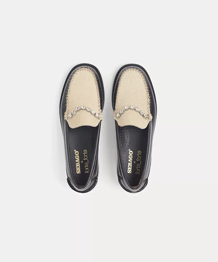 Leather mocassin with crystal - SEBAGO X FORTE FORTE