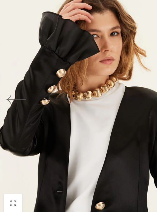 Fabianna black jacket with ruffles - MARTIN MARTIN
