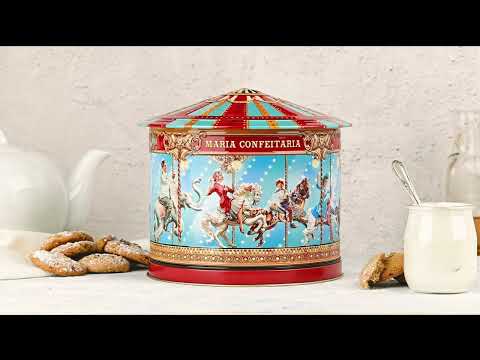Music Tin with Biscuits apple & Cinnamon "Carousel" - Maria Confeitaria 300g