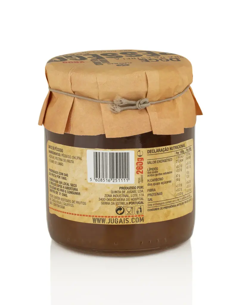 Peach Jam 280g - Quinta de Jugais 