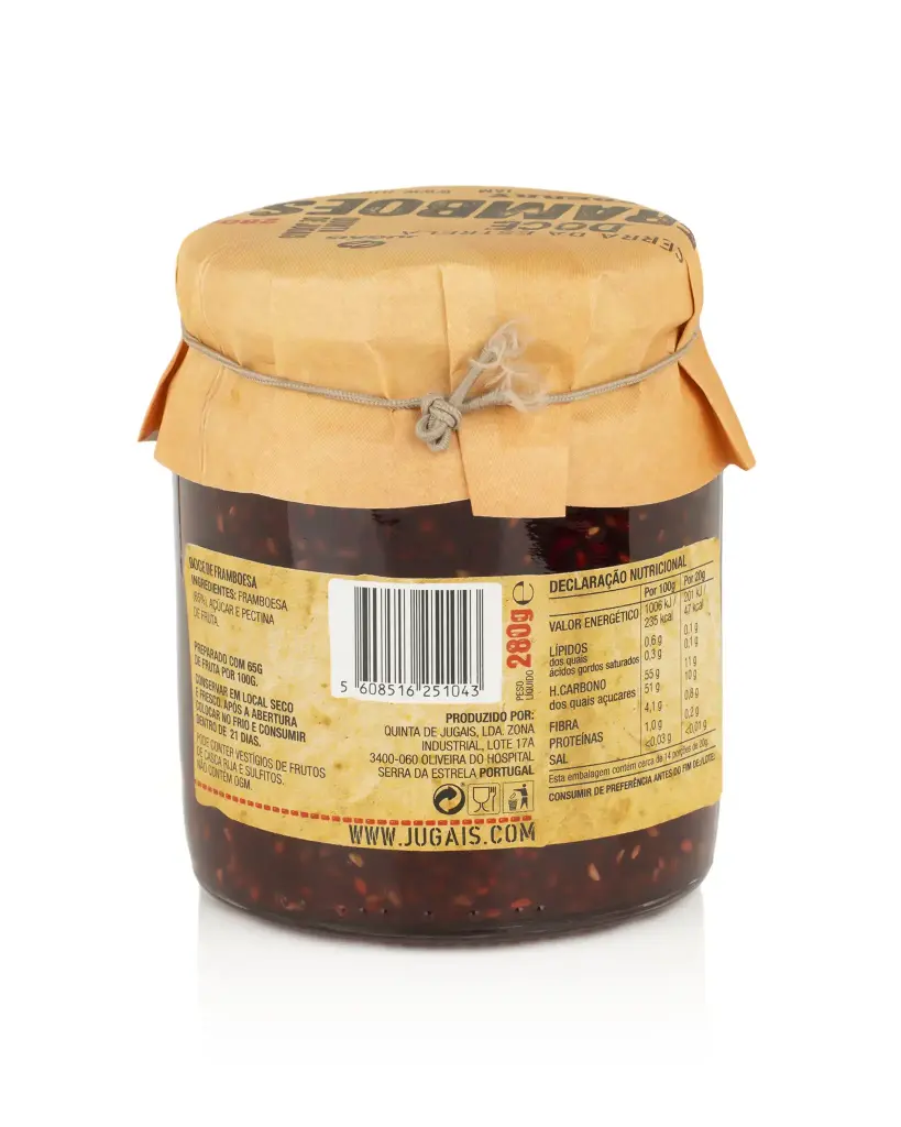 Raspberry Jam 280g - Quinta de Jugais 