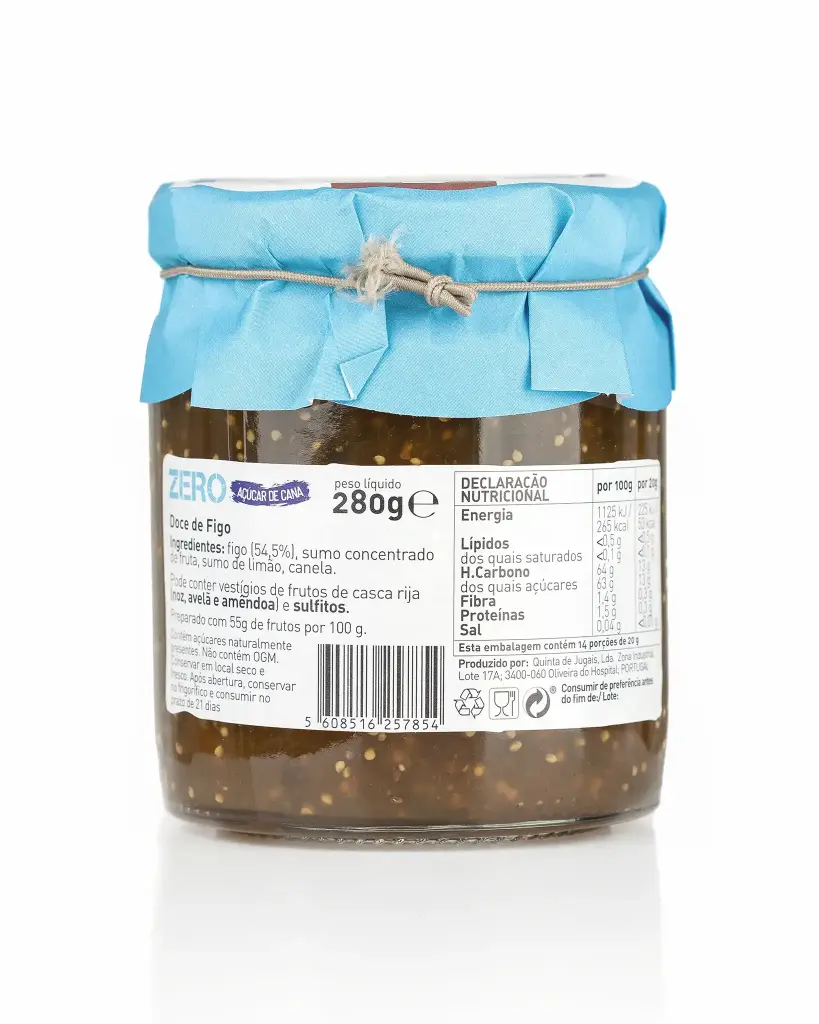 Zero Sugar Fig Jam 280g - Quinta de Jugais 