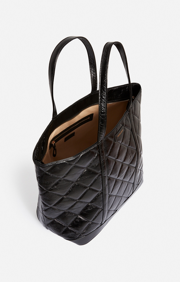 Quilted Leather XL Cabas Tote Black - VANESSA BRUNO