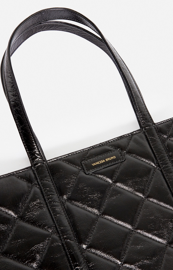 Quilted Leather XL Cabas Tote Black - VANESSA BRUNO