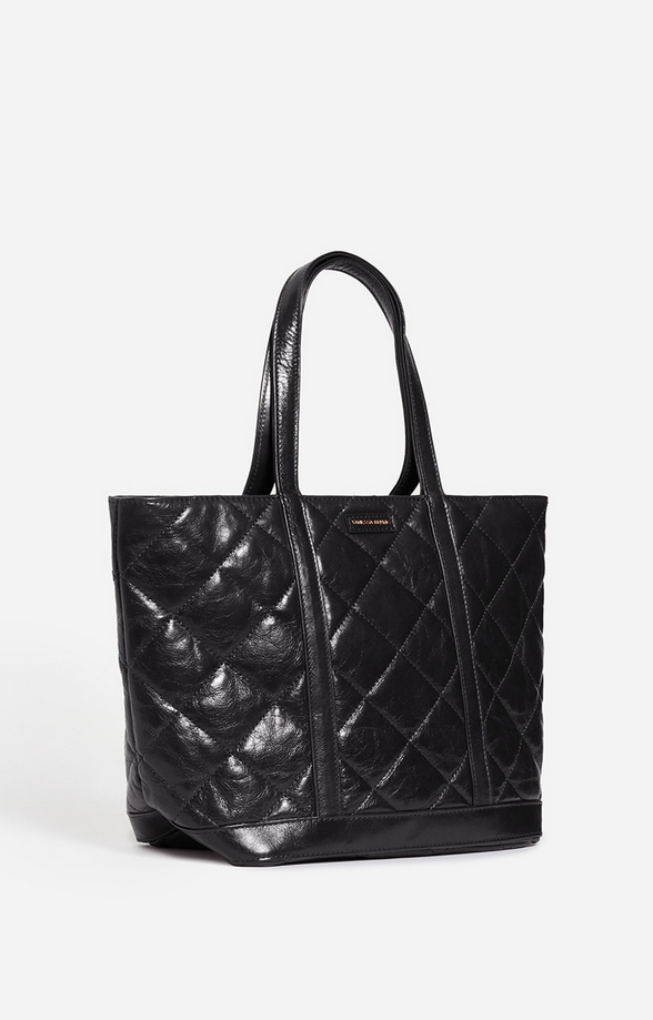 Quilted Leather XL Cabas Tote Black - VANESSA BRUNO