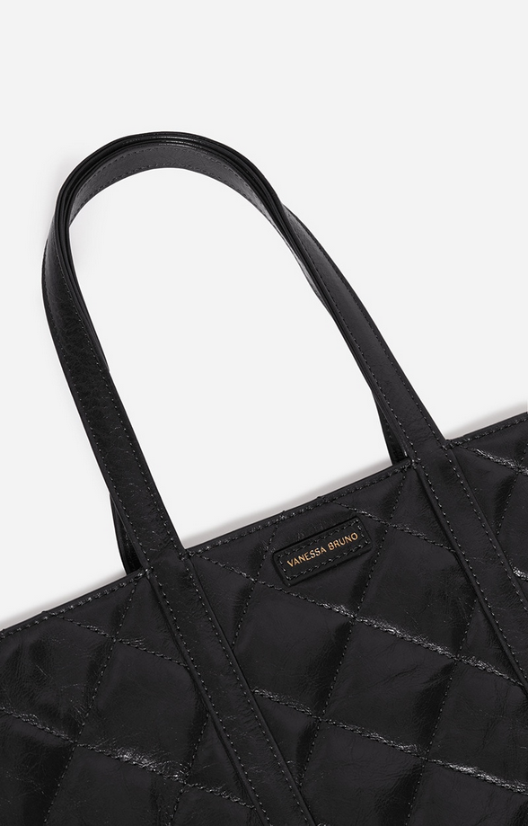 Quilted Leather XL Cabas Tote Black - VANESSA BRUNO