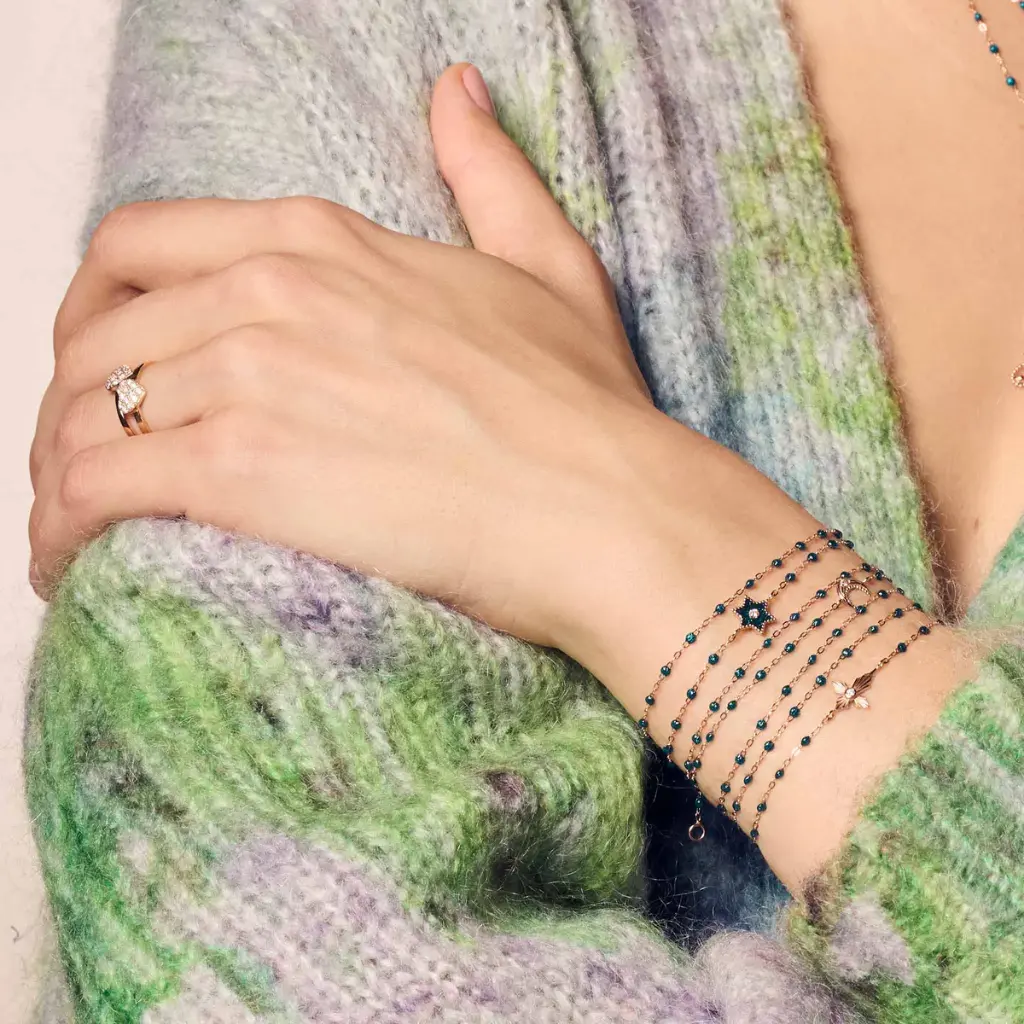 Puce Bracelet Sparkle 18ct Rose Gold 17cm - GIGI CLOZEAU 