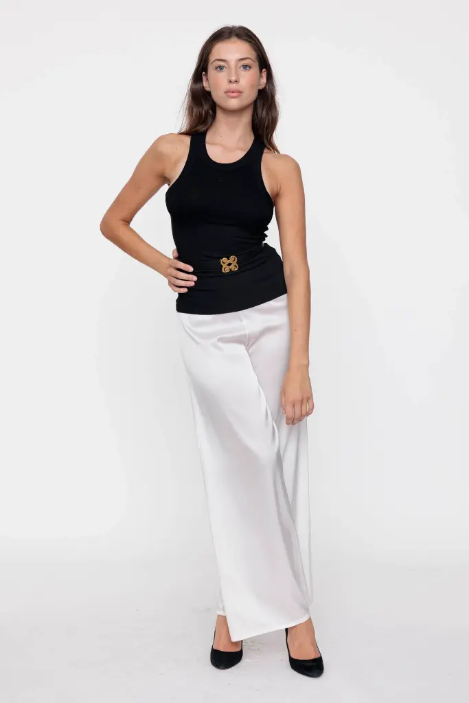 Black VV Cotton Tank Top - VANNINA VESPERINI   