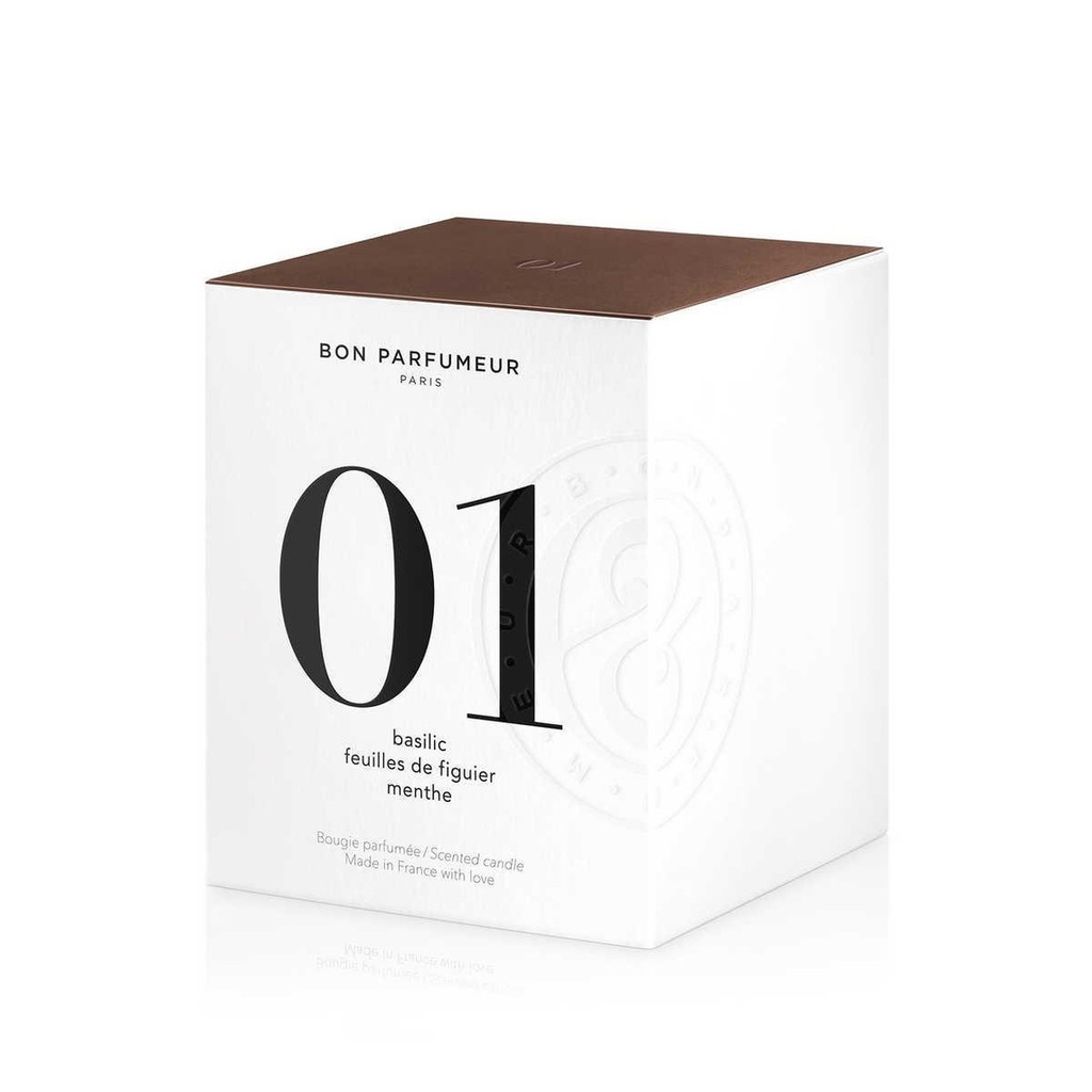 Scented Candle #01 AROMATIC - Basil, fig leaves, mint 180gr - BON PARFUMEUR