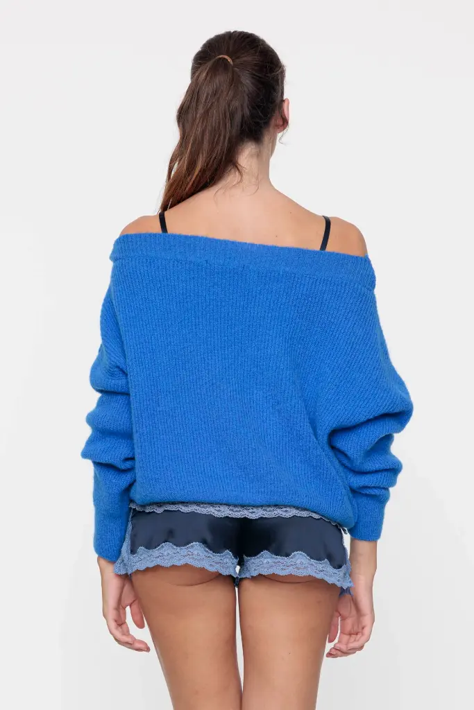 Knitted sweater with boat neck and long sleeves Magicblu - VANNINA VESPERINI  