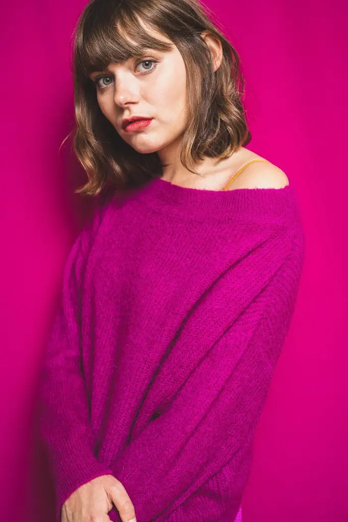Knitted sweater with boat neck and long sleeves Pivoine - VANNINA VESPERINI