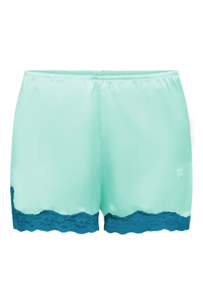 VANNINA VESPERINI - Silk Boxer Shorts Jade/Imperial