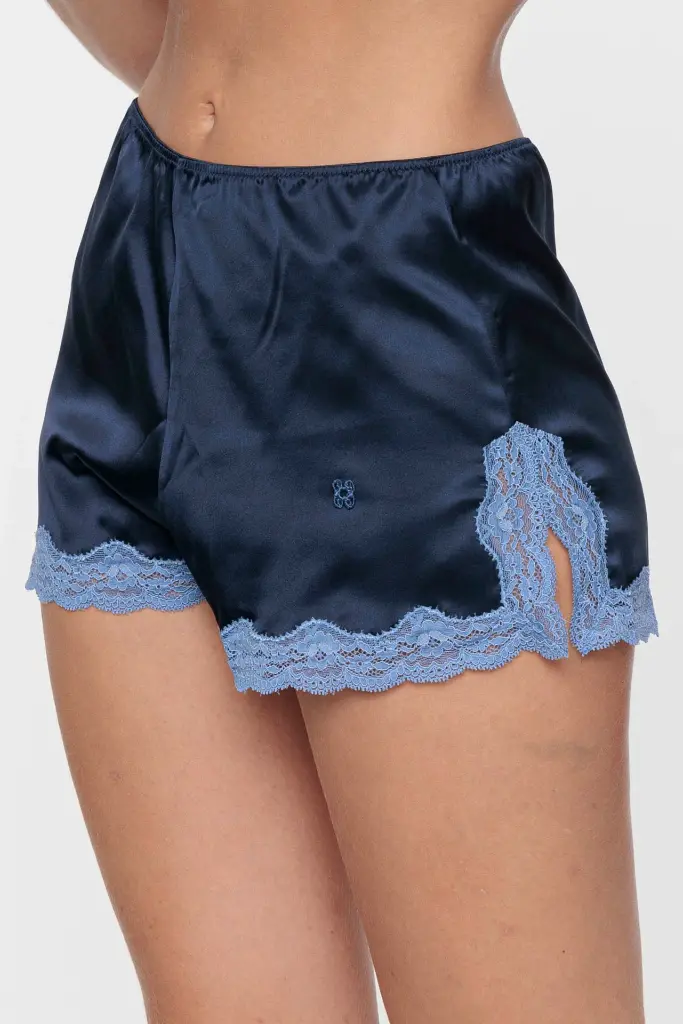 VANNINA VESPERINI - Silk Boxer Shorts Ocean/Jean