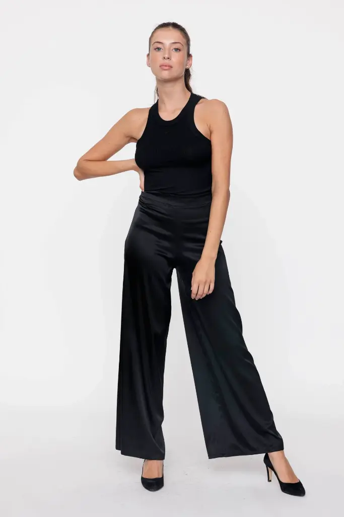 Silk Pants 'Jane' Black - VANNINA VESPERINI