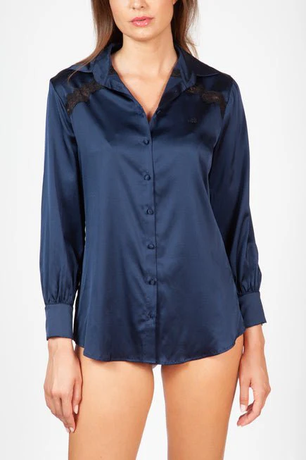Silk Shirt Ocean - Black VANNINA VESPERINI