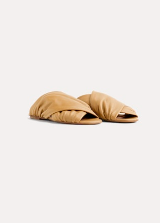 FORTE FORTE - Leather Crossed Flat Sandals