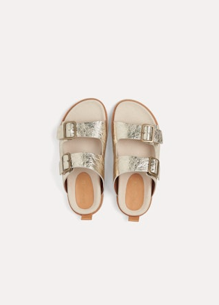 FORTE FORTE - Craquel Leather Buckles Sandals