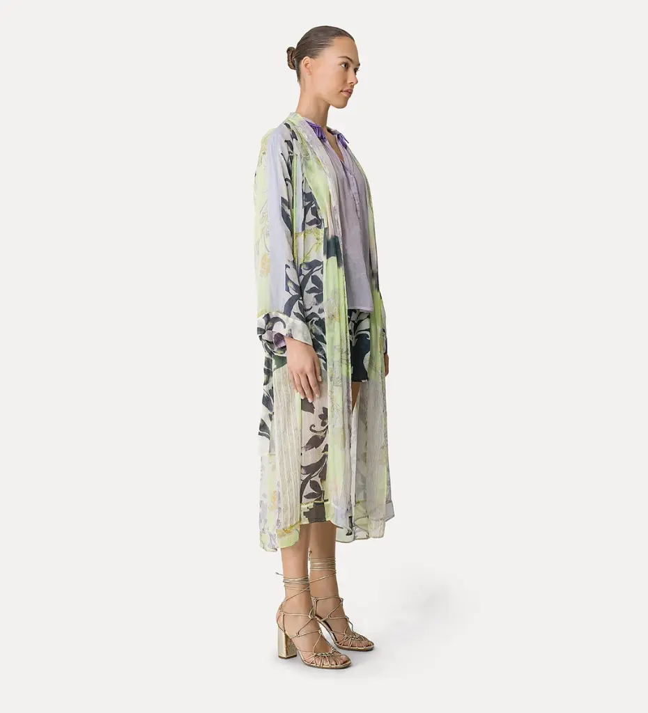 FORTE FORTE - The Secret Garden Print Linen Silk Gauze Gown