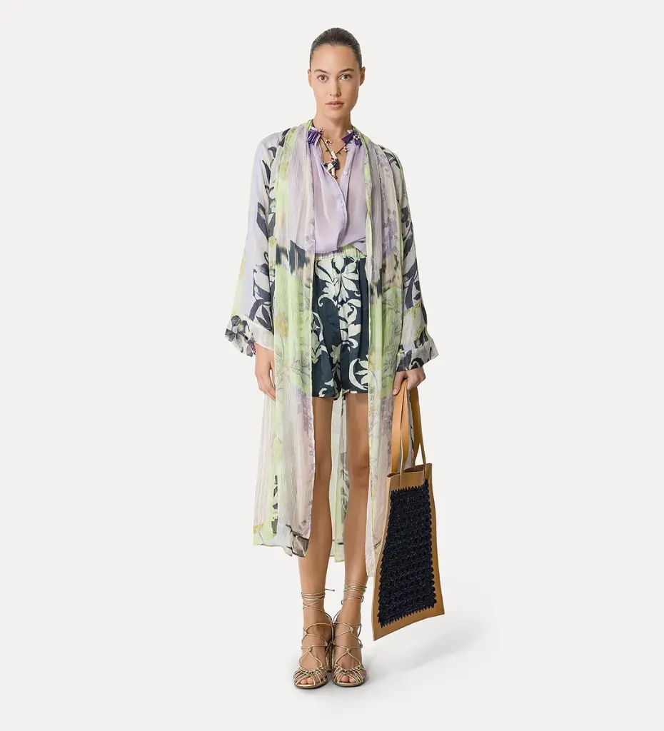 FORTE FORTE - The Secret Garden Print Linen Silk Gauze Gown