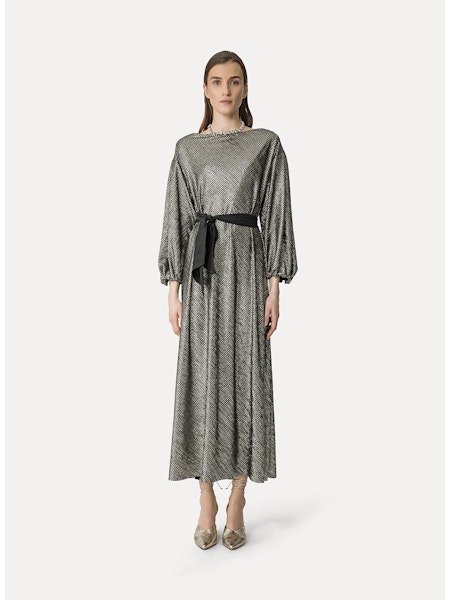 FORTE FORTE - Lamé pied de poule long sleeves dress