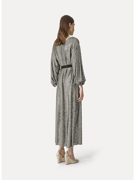 FORTE FORTE - Lamé pied de poule long sleeves dress