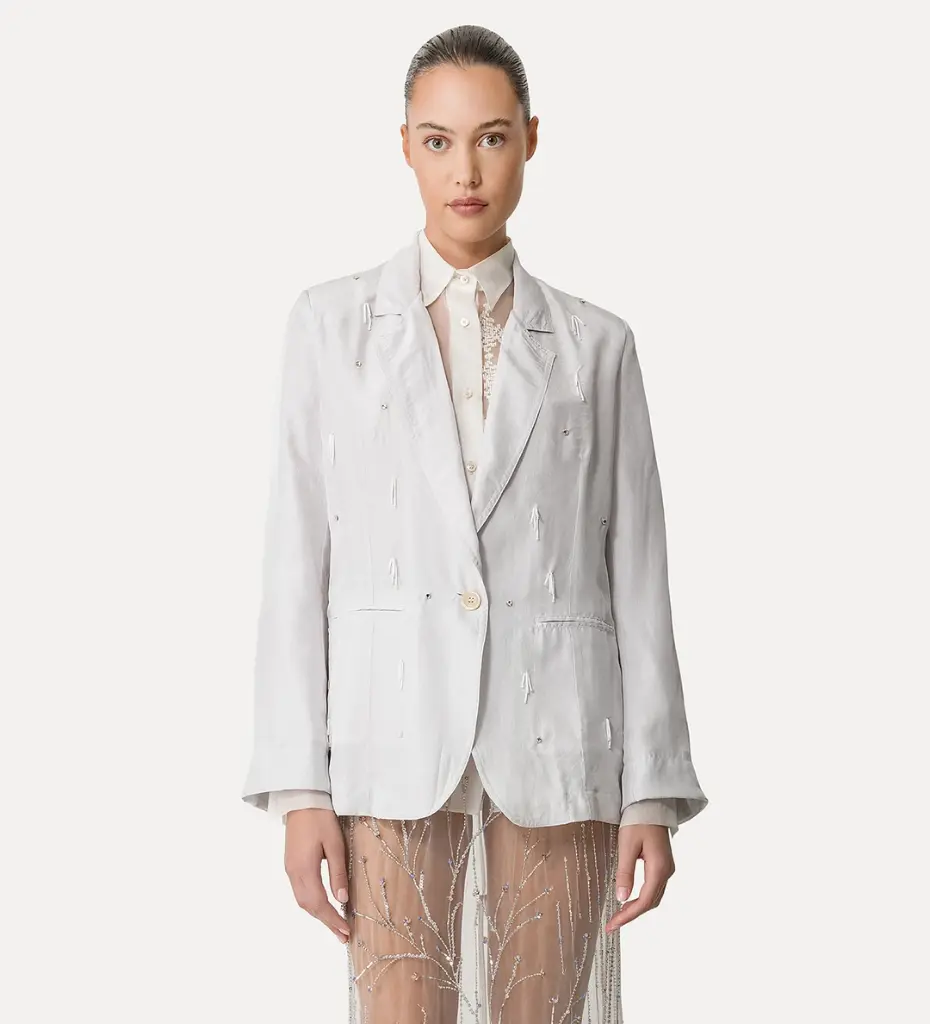 FORTE FORTE - Habotai Silk Jacket with Beads