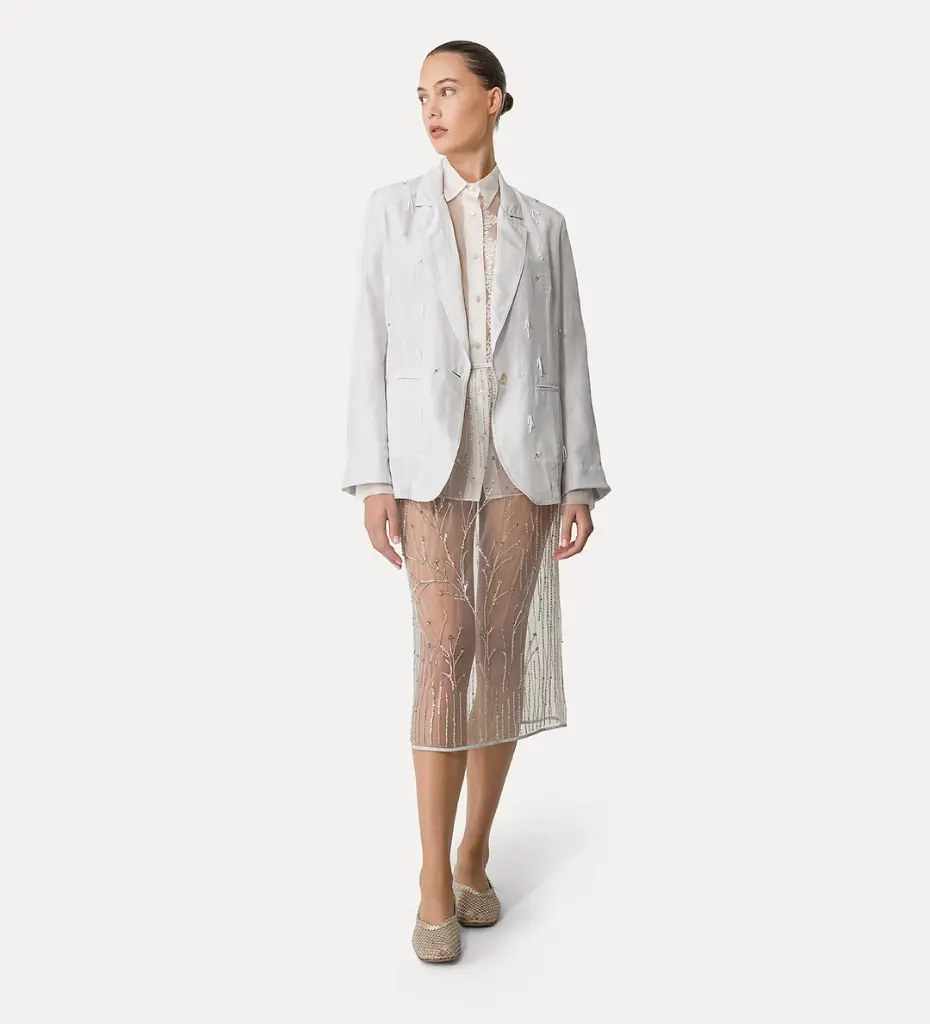 FORTE FORTE - Habotai Silk Jacket with Beads