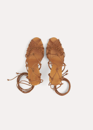 FORTE FORTE - Thin Heel Sandals Leather Tubular Laces