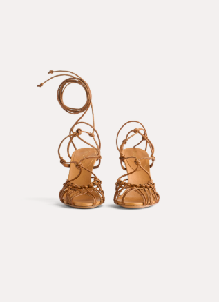 FORTE FORTE - Thin Heel Sandals Leather Tubular Laces