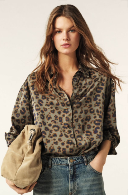 BA&SH - BILLIE Long-Sleeve Shirt Kaki