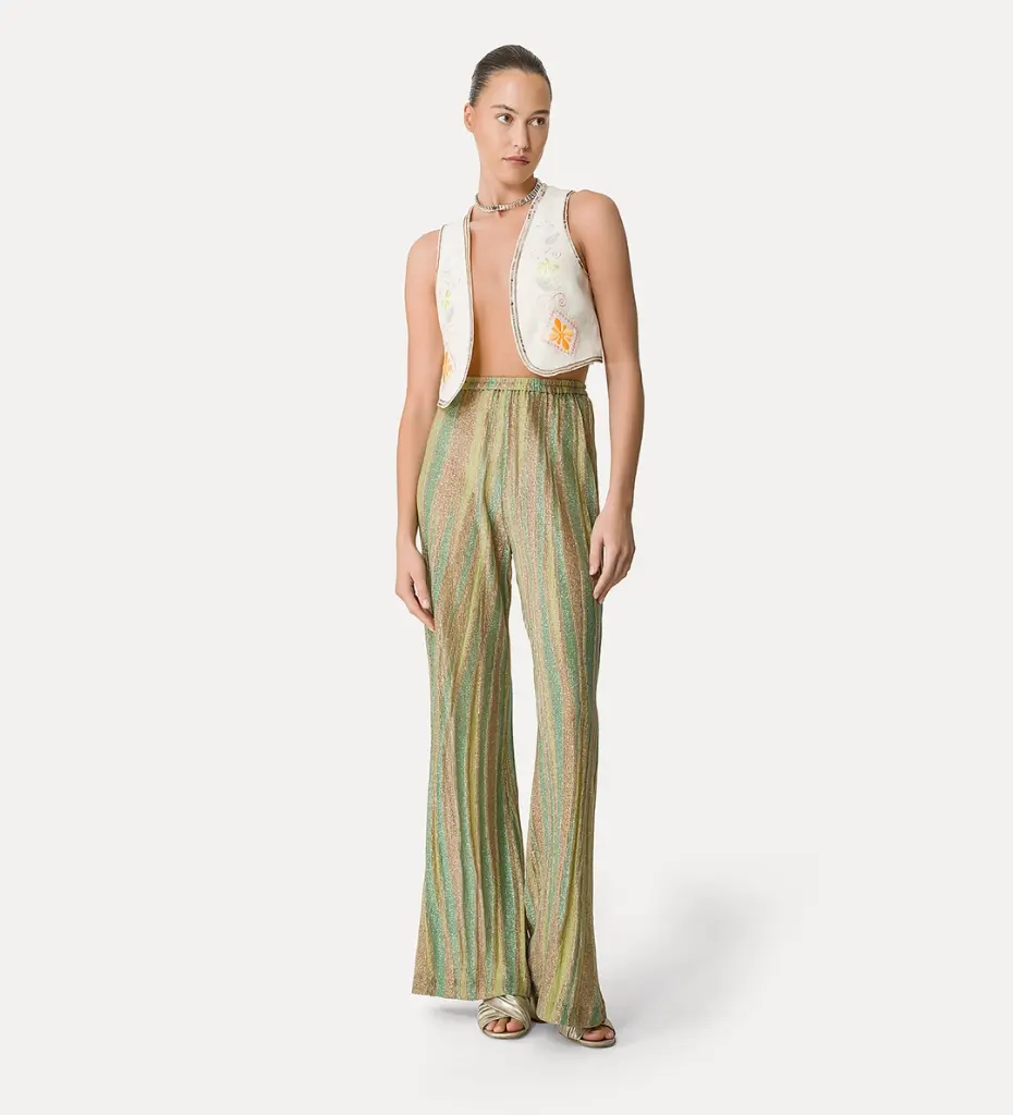 FORTE FORTE - Linen vest for women with “oniric blossom” embroidered detailing
