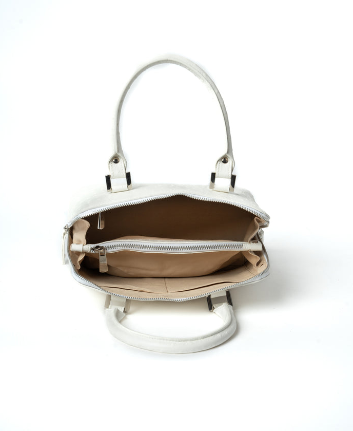 Bugatti Leather Bag Ostrich Effect White - BIDINIS BAG
