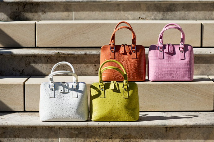 Bugatti Leather Bag Ostrich Effect Lime - BIDINIS BAG 