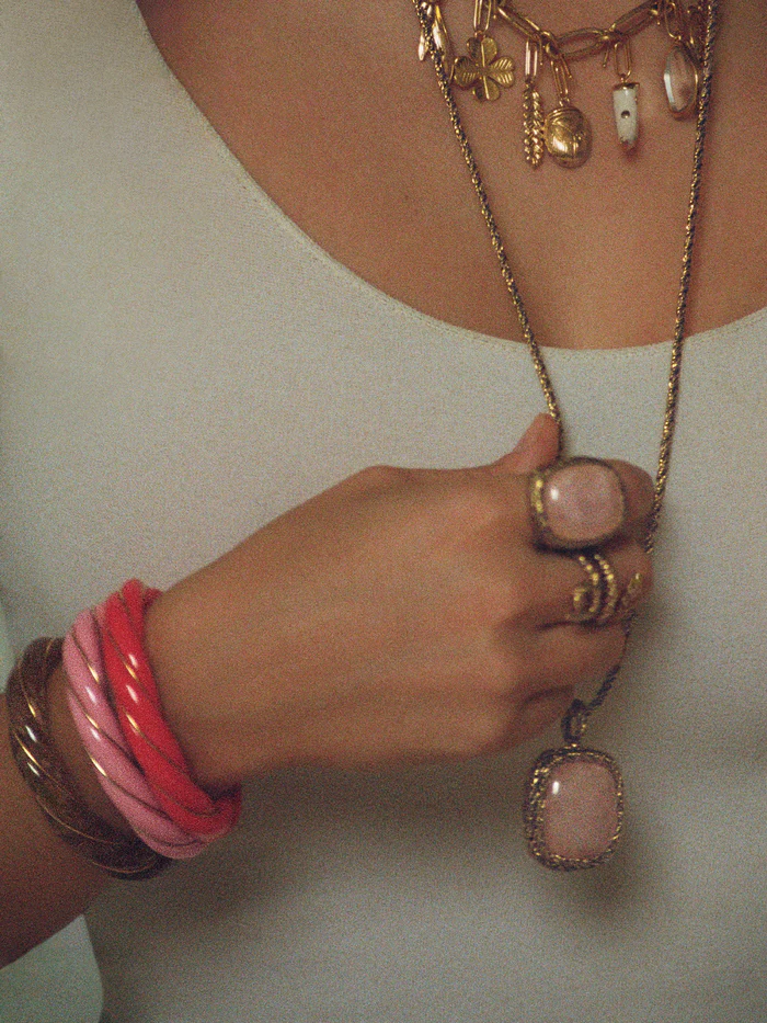 AURELIE BIDERMANN - CHARMS BAR hazelnut necklace