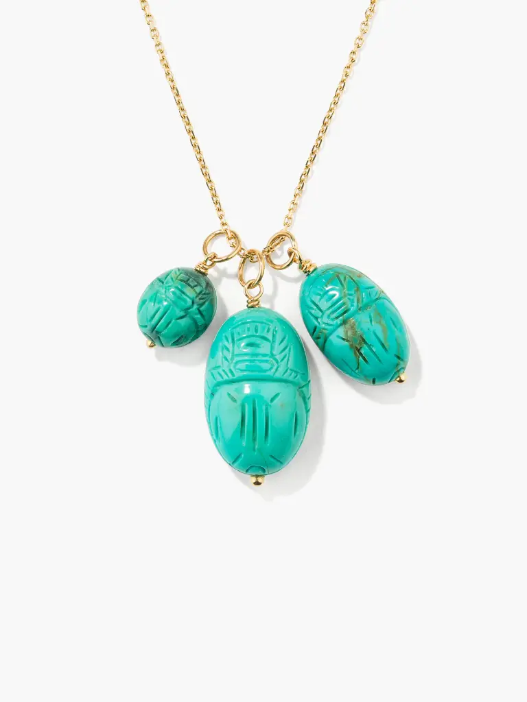  AURELIE BIDERMANN - Turquoise Scarab Pendant, Large Model