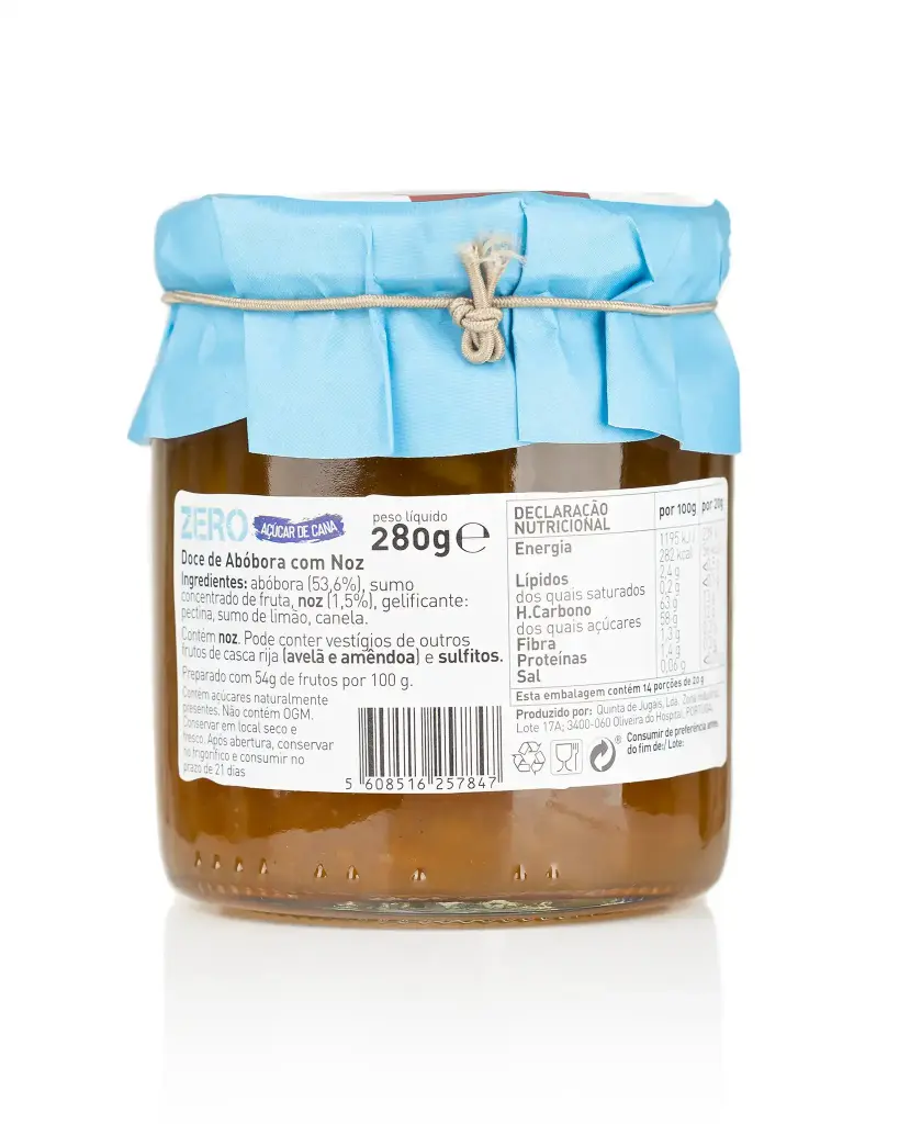Zero Pumpkin Jam with Walnuts Quinta de Jugais 280g