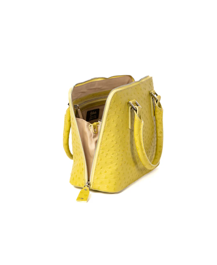Bugatti Leather Bag Ostrich Effect Lime - BIDINIS BAGS 
