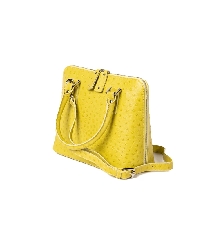 Bugatti Leather Bag Ostrich Effect Lime - BIDINIS BAGS 