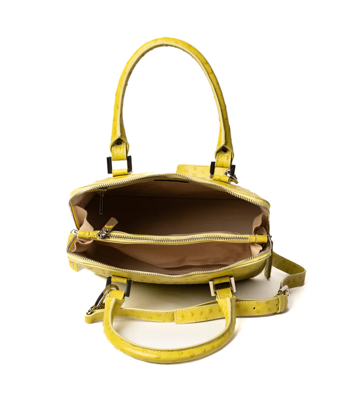 Bugatti Leather Bag Ostrich Effect Lime - BIDINIS BAGS 